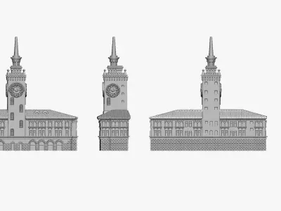 001148 clock tower station 3D model