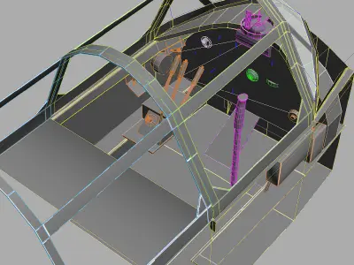 Cockpit Nakajima B5N WWII Aircraft Low-poly 3D model