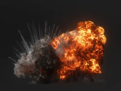 High Res 3D Explosions 4 Models 3D model