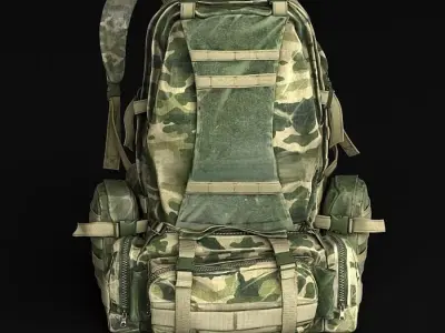 Military Backpack Low-poly 3D model shop