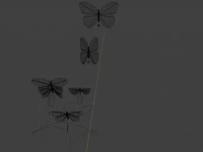 Butterflies Low-poly 3D model