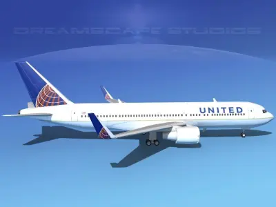 Boeing 767-300 United Airlines 3 3D model