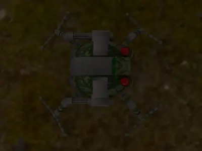 military robot spider killer Low-poly 3D model