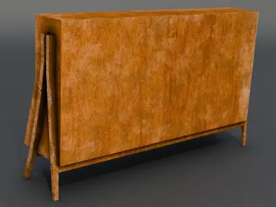 1960s-Inspired Vintage Bookshelf Free low-poly 3D model