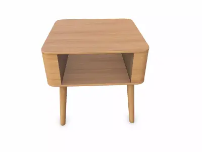 Simple Wooden End Table Low-poly PBR Free low-poly 3D model
