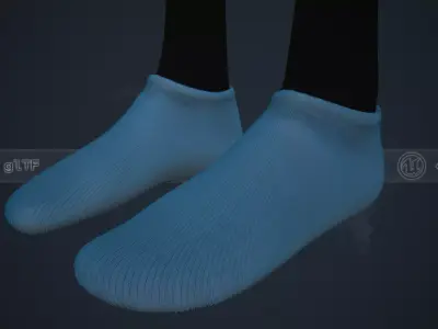 Blue Socks Style 2 Low-poly 3D model