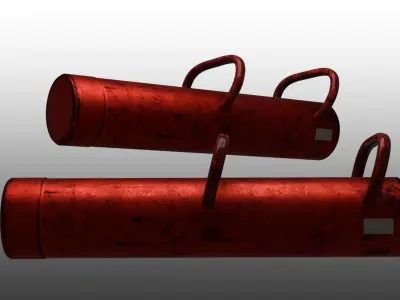 modern Battering Ram - Low Poly with 2 Skins Low-poly 3D model