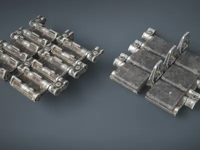 T-80 Tank Tracks Low-poly 3D model