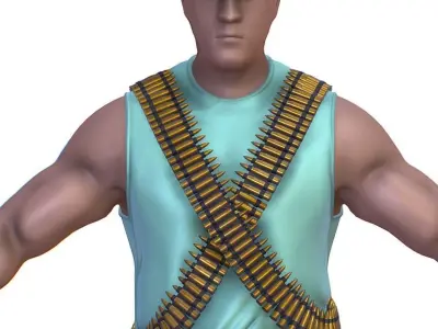 High Poly Subdivision Man Old USSR Soldier Low-poly 3D model