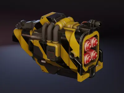 Real Big Gun Low-poly 3D model