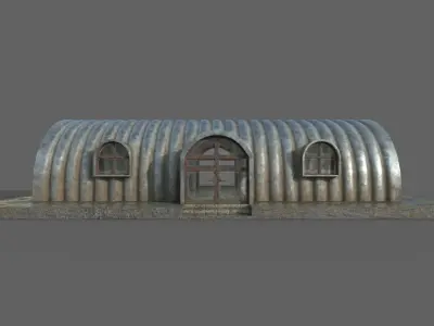 Old Steel Shed PBR Low-Poly Game Ready 3D Model Low-poly 3D model