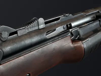 PBR M1941 Johnson Rifle Low-poly 3D model