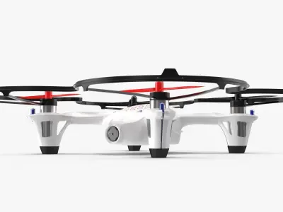 Hubsan X4 H107C White Propeller Guard Low-poly 3D model