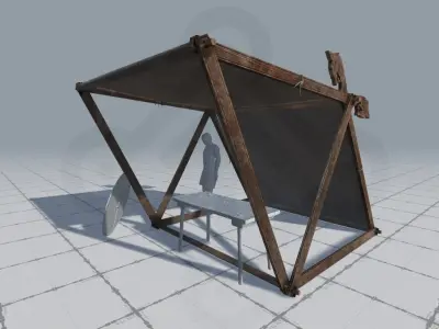 Viking Market Tent Low-poly 3D model