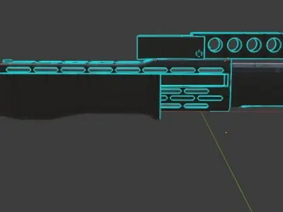 SPAS 12 Shotgun Low-poly 3D model