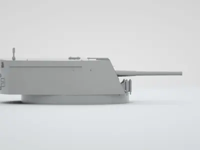 BL 6 inch 152mm MKXIII Triple Naval Gun 3D model