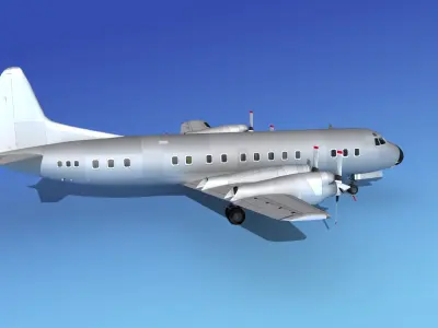 Lockheed L-188 Electra HP Bare Metal 3D model