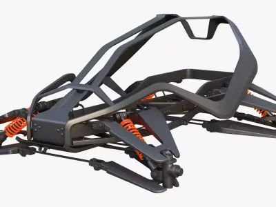 Buggy Frame with Suspension M1 3D model