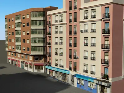 Building Collection 73-76 Low-poly 3D model