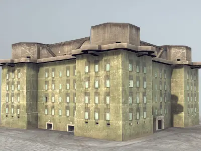 WW2 FlakTurm IV Low-poly 3D model