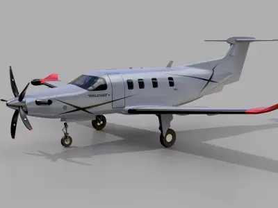 Pilatuse pc 12 Low-poly 3D model