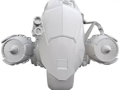 Futuristic Motorcycle Vehicle Game Ready model  Low-poly 3D model