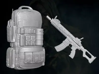 Commando Kit 3D printable file for Action Figures 3D print model