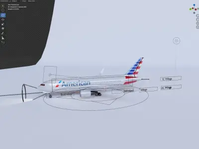  Boeing 767-200ER American Airlines Rigged 3D model