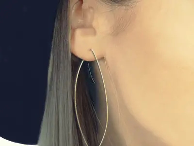 Gold Earrings Fish Shape Low-poly 3D model