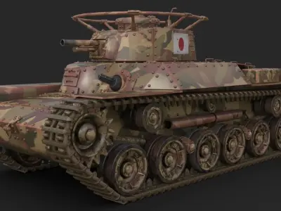 Tank Type 97 Chi Ha Japan Mental Ray 3D model
