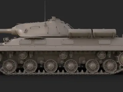 Tank IS 3M Clay  Mental Ray 3D model