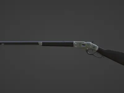 1873 Winchester Rifle Low-poly 3D model