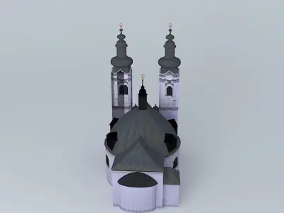 Baroque Mary Magdalene Church Low-poly 3D model