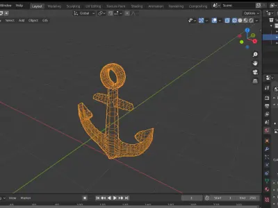 Anchor realistic 3d model Low-poly 3D model