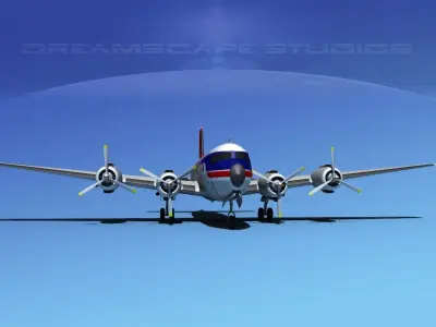 Douglas DC-7B Northwest Airlines 3D model