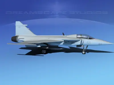 SAAB S39 Gripen Fighter V06 3D model