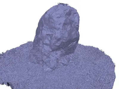 Part rock 3D scan Low-poly 3D model