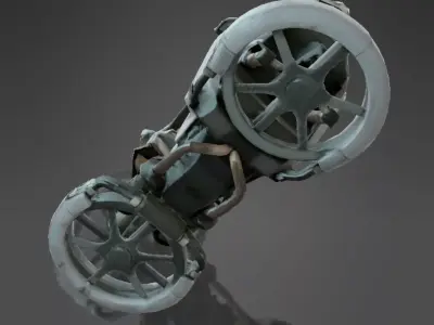 Cyberpunk Sci-Fi Hoverbike Low-poly 3D model