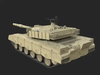 4 coatings of VT1A VT-1A MBT2000 Al-Khalid Main Battle Tank Low-poly 3D model