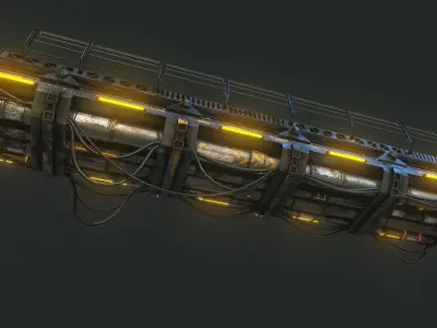 MODULAR SCIFI BRIDGE Low-poly 3D model