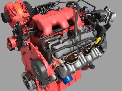 Car V6 Engine 3D model