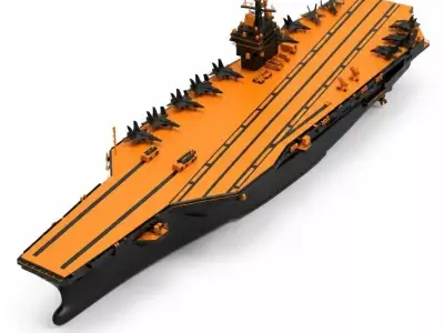 Modern Aircraft Carrier Model Black and High Visibility NAVAL  3D model