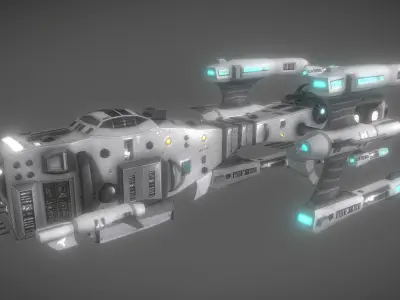 Transportation Spaceship Low-poly 3D model