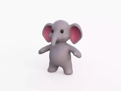 Little animal baby - Elephant cute - Character008  Low-poly 3D model
