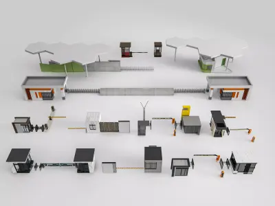 Security guard booth 1 3D model