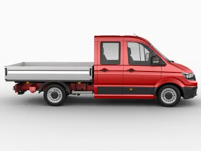 VW Crafter 2017 double cab pickup 3D model