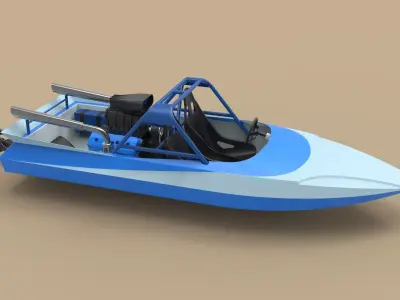 Jet sprint boat 3D model