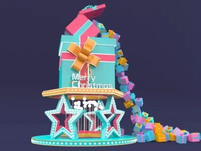 Box Christmas tree 3D model