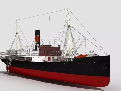 DS Finmarken ship Low-poly 3D model