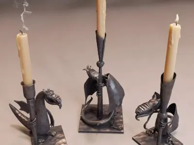Candlesticks Dragons 3D model